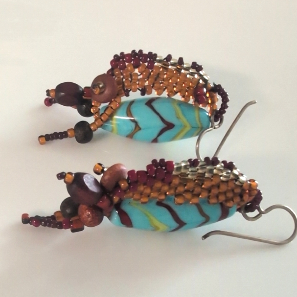 Tribal Insect Dangle Earings